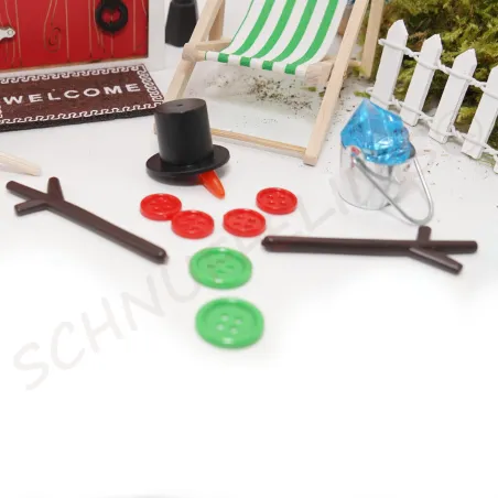 Miniatur Schneemann geschmolzen, Wichtel Schnee, Schneemann Wichtel