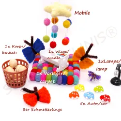 Miniature playroom supplies