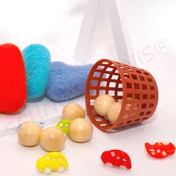 Miniature baby playroom, mini cradle with carpet, baby toy basket