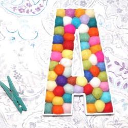 felt balls fillable initial A-Z letters