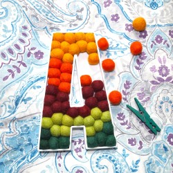 felt balls fillable initial A-Z letters