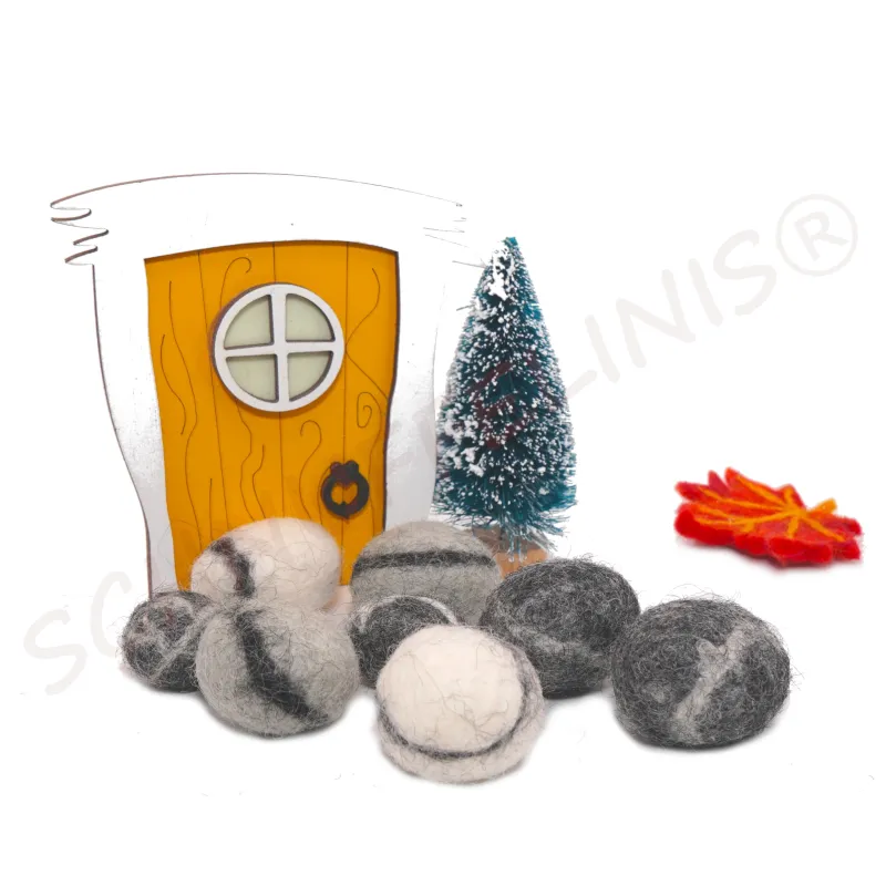 Miniature yellow door set, gnome tomte moves in, dollhouse gnome set