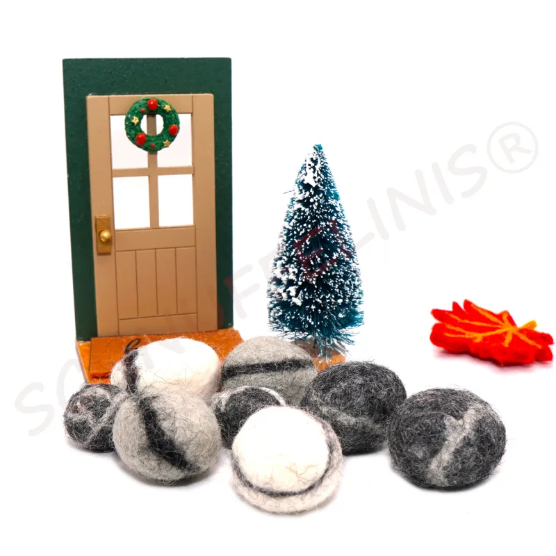 Miniature green door set, tomte moves in, dollhouse gnome set