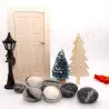 Miniature nature wooden door set, dollhouse gnome set