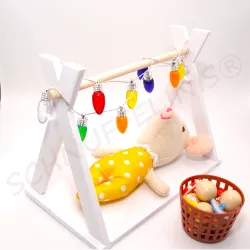 Miniature baby tomte cradle, Doll cradle, baby cradle with carpet