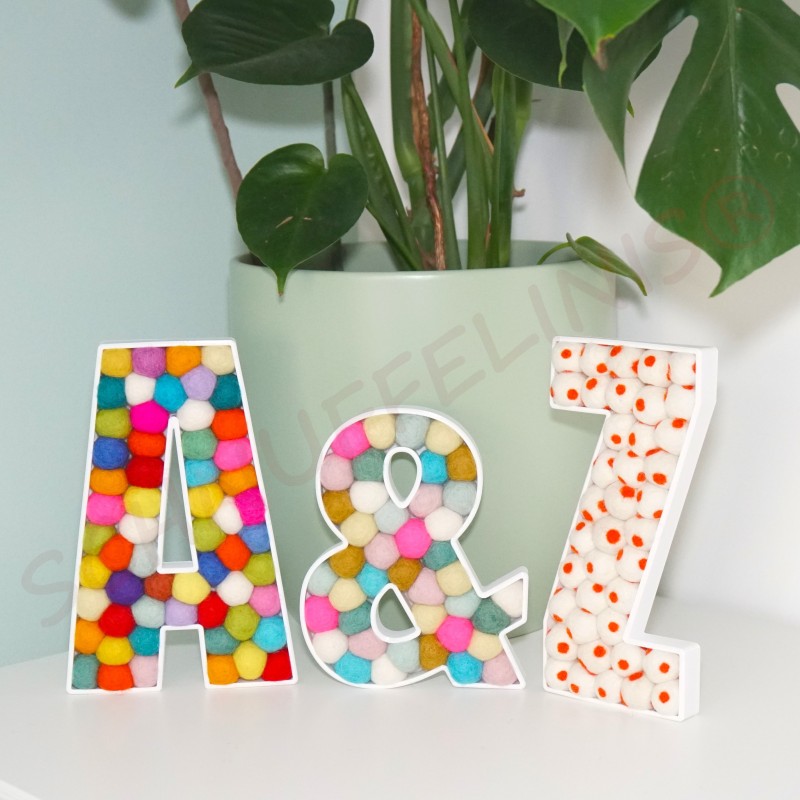 3D Letter Felt Balls, Baby Birth, Children Name, Wall Art Tattoo