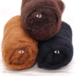 Felt DIY Kit, Starter set, felting, brown felting wool, Waldorf wool