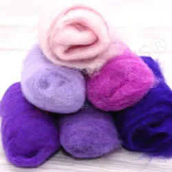 Felt DIY Kit, Starter set, felting, purple felting wool, Waldorf wool