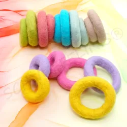Set di anelli in feltro, montessoriano per bambini, pastello anelli