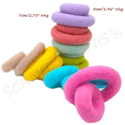 felt rings, stacking rings, toys, mobile, gripping rings, Building toy