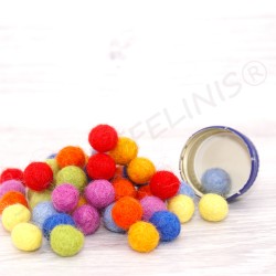 Felt balls rainbow mix set
