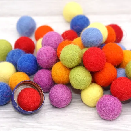 rainbow felt balls, wool balls rainbow, Baby sensory gift, Montessori