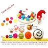 Montessori Rainbow, felt balls, baby toy, Sensory bin, learing colors