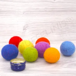 felt balls Montessori Rainbow, felt baby toy, Sensory bin learning