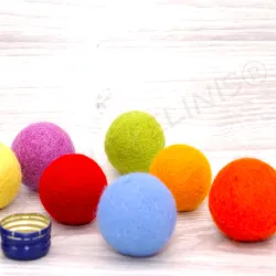 palle di feltro colorate, arcobaleno Montessori, palle feltro colorate