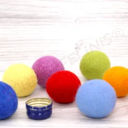 palle di feltro colorate, arcobaleno Montessori, palle feltro colorate