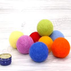 palle di feltro colorate, arcobaleno Montessori, palle feltro colorate