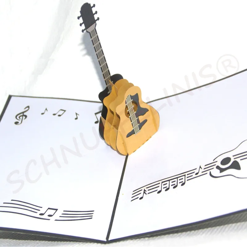 Guitar card, popup card, Birthday, Guitar greeting card