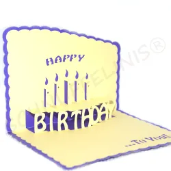 Karte Geburtstagstorte mit Kerzen, 3D Karte, Popup Geburtstagsgruß