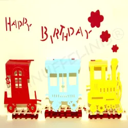 Happy Birthday Train Popup card 3D