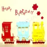 Geburtstagskarte Eisenbahn, Zug Karte 3D, Happy Birthday Zug 3D
