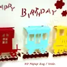 Geburtstagskarte Eisenbahn, Zug Karte 3D, Happy Birthday Zug 3D