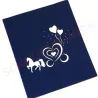 romantische Hochzeitskarte Kutsche, 3D Karte Hochzeit Pferdekutsche