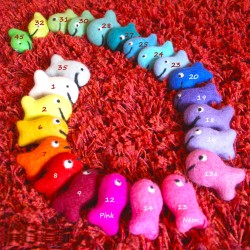 birthday ring plugs fish, funny felt fishes, happy felt fish plug