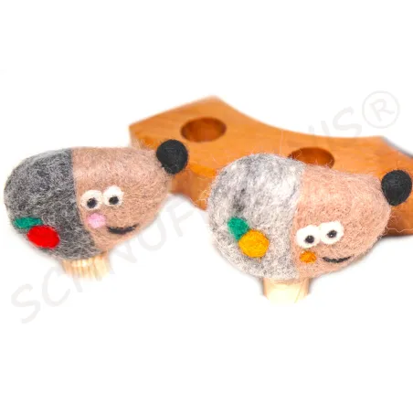Geburtstagsringe Filz Igel, gefilzte Geburtstagsstecker für Holzringe