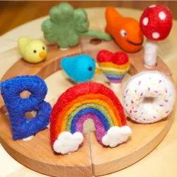 Bouchon d'anneau d'anniversaire Donuts, Joyeux badges en feutre