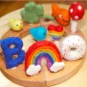 Bouchon d'anneau d'anniversaire Donuts, Joyeux badges en feutre