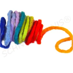 Montessori Rainbow felt cord, felt craft supply, toddler toy, felt balls