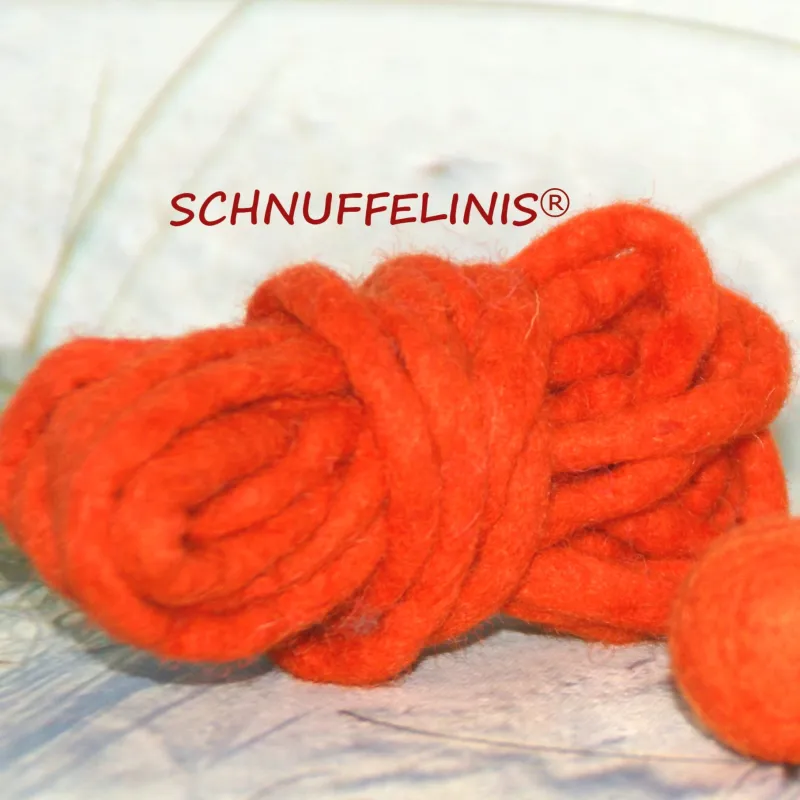 felt cord, felt supplies, Baby felt items, felt balls, Schnuffelinis