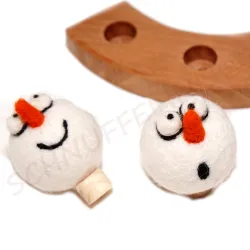 Schneemänner für Geburtstagringe, Motivstecker Schneemann Filz Stecker