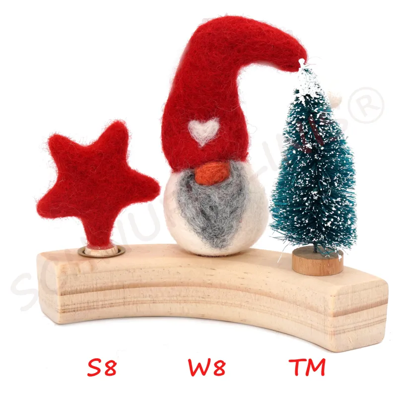 Christmas ring gnome, felt stars Christmas, Birthday plug X-mas tomte