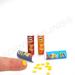 Miniature chips tin, mini potato chips set, tiny chips set