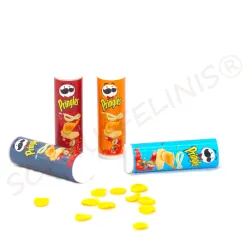 Miniature chips tin, mini potato chips set, tiny chips set