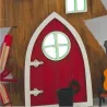 Miniature red door set, tomte moves in our house, dollhouse gnome set