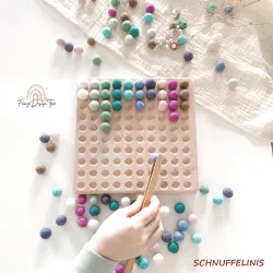 number boards 100, felt balls math montessori toy