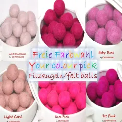 felt balls mix, wool felt balls size mix, 4 sizes in 1pack, felt beads