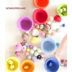 Easter gift, colour sorting set, felt bowls, Montessori toy
