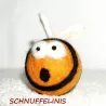 wool felt bees, Baby Mobile, cat toy bees, Bees felted with 5 faces