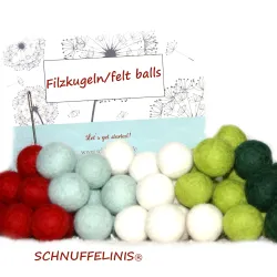 Set di palle di Natale,  Ghirlande di palline di feltro, idee feltro
