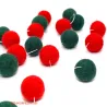 classic Christmas felt balls, red green wool felt, mantle garlands
