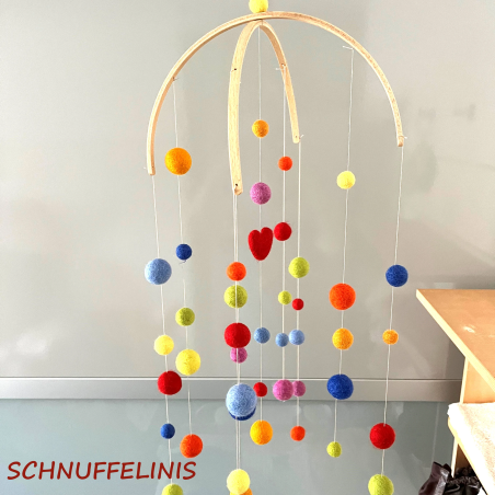 Filzkugeln Regenbogen Mix