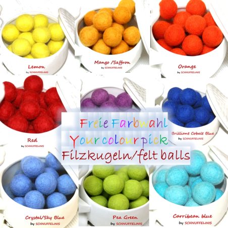 Felt balls rainbow mix