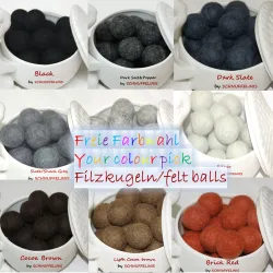 Felt balls 4 sizes, Felt mix pastel, wool Waldorf, felt baby mobile