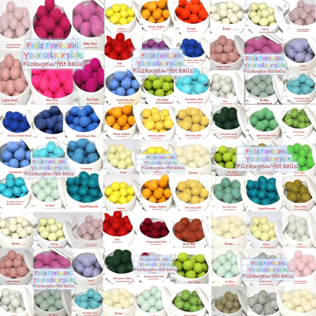 Filzkugeln 4 Größen Mix 100stk.