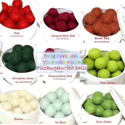 Felt balls 4 sizes mix 100pcs.