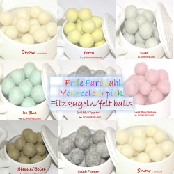 Filzkugeln 4 Größen Mix 100stk.